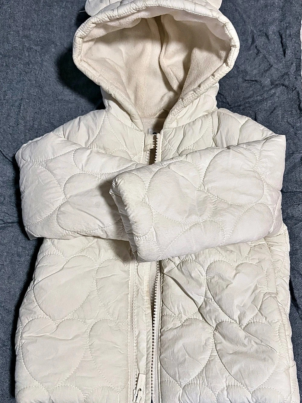 Old Navy Quilted Heart Sherpa-Trim Hooded Jacket for Toddler Girls Hooded Jacket